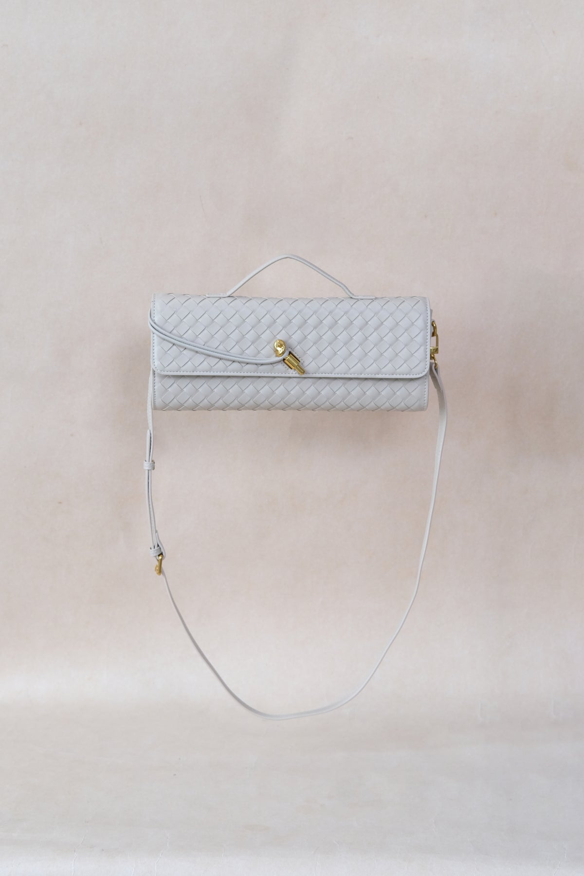 Artisan Crafted Flap Bag - White Sand