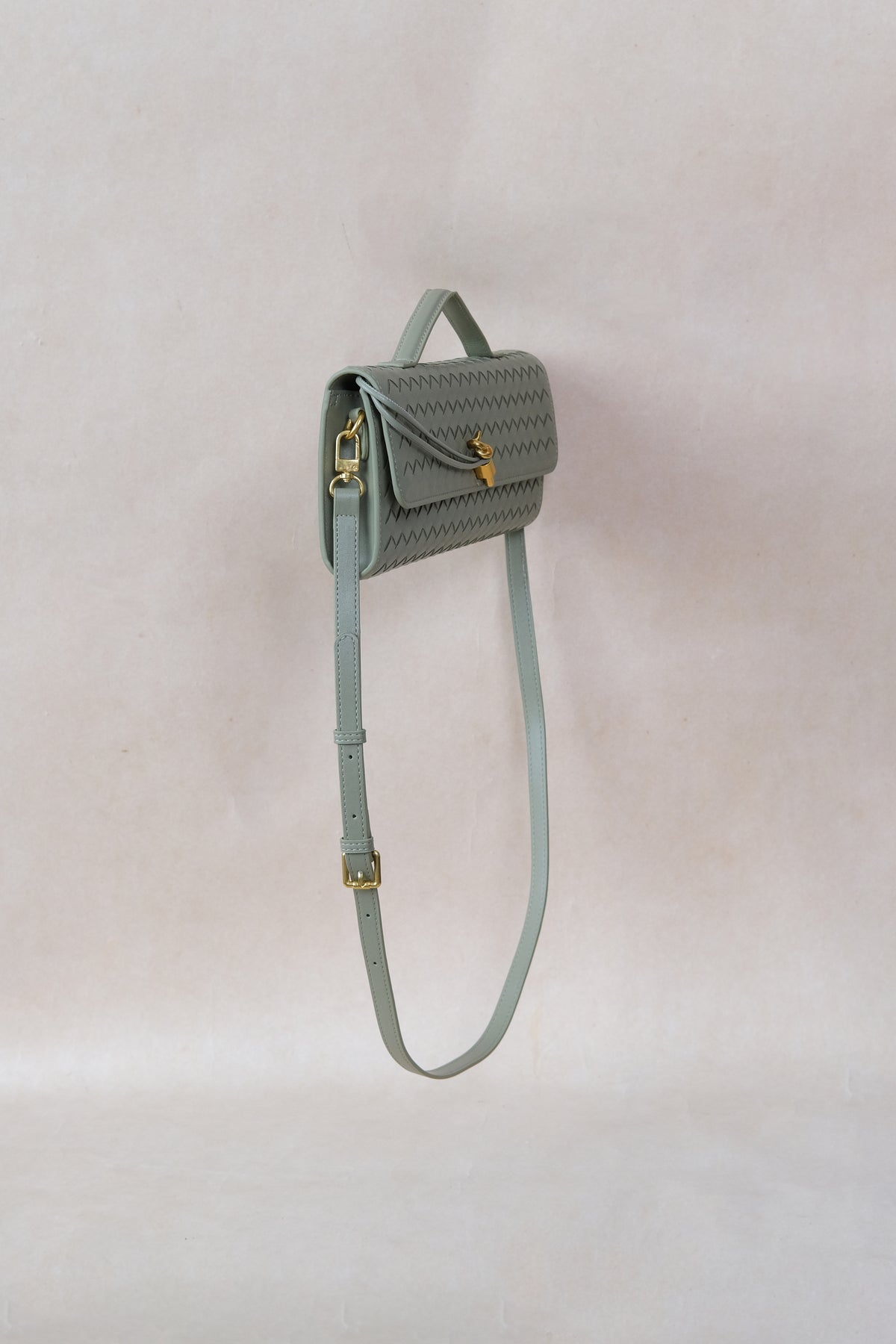 Artisan Crafted Flap Bag - Mineral Green