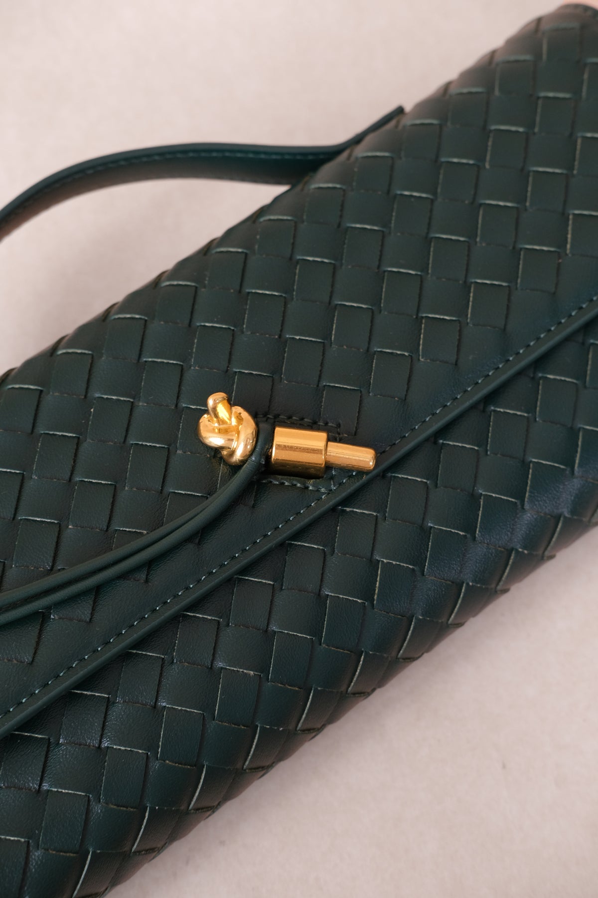 Artisan Crafted Flap Bag - Emerald