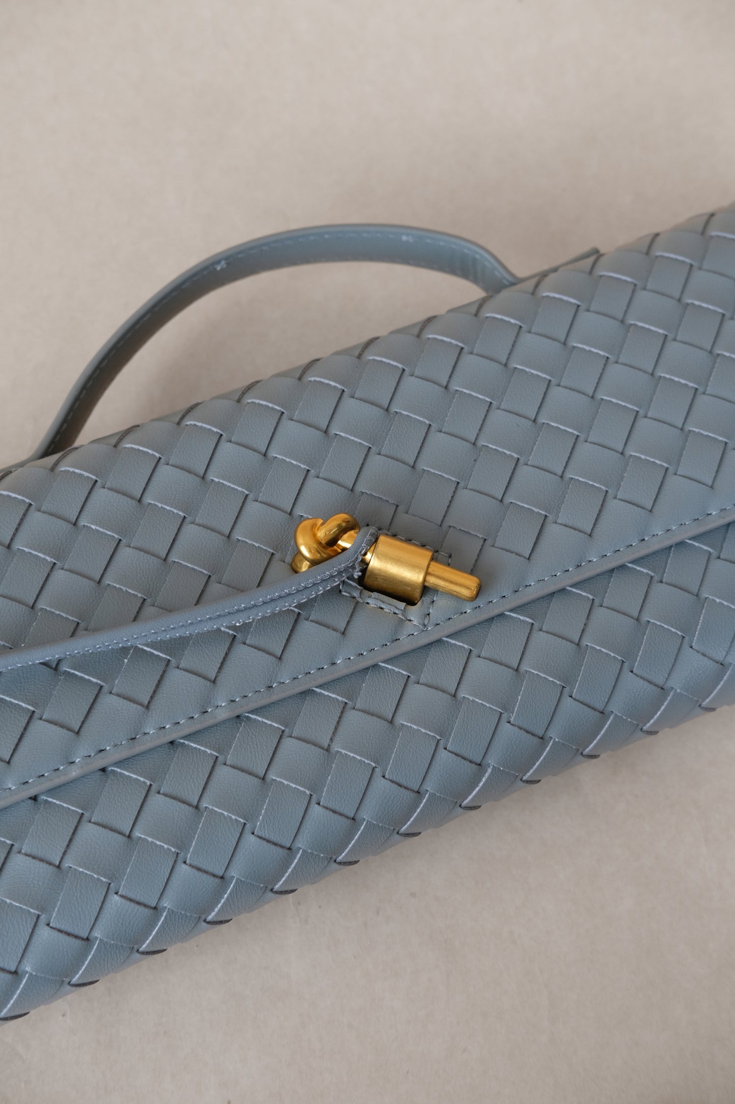 Artisan Crafted Flap Bag - Dusty Blue