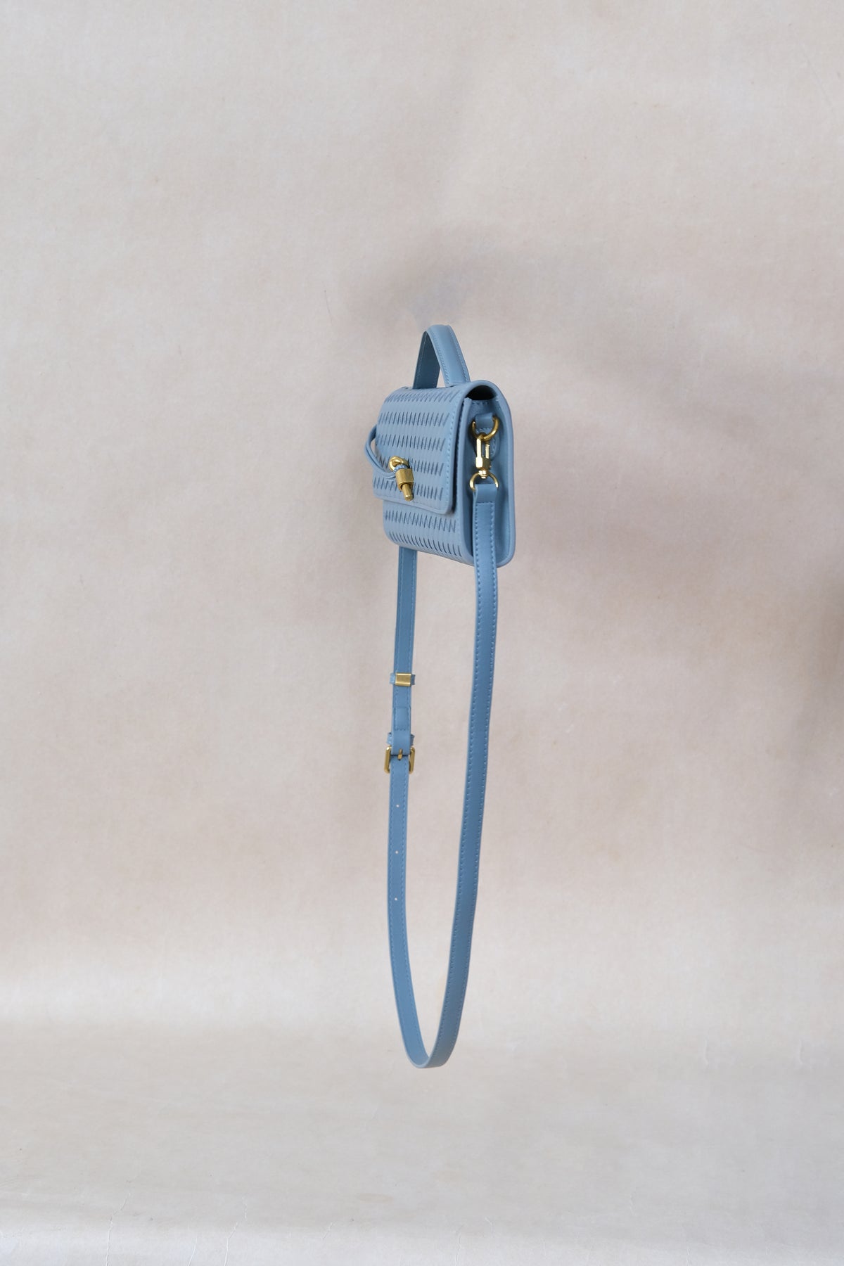 Artisan Crafted Flap Bag - Dusty Blue