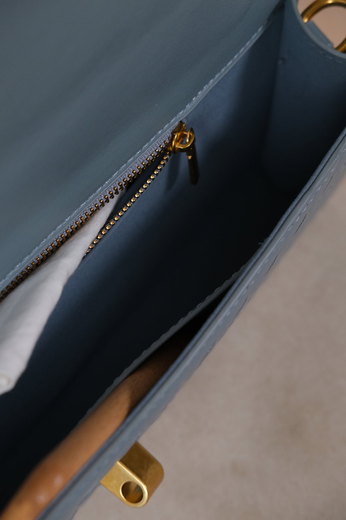 Artisan Crafted Flap Bag - Dusty Blue