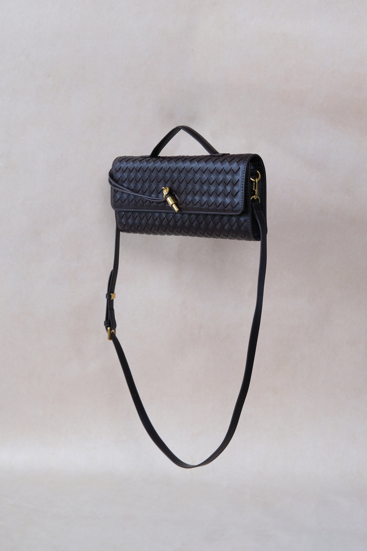 Artisan Crafted Flap Bag - Black Currant