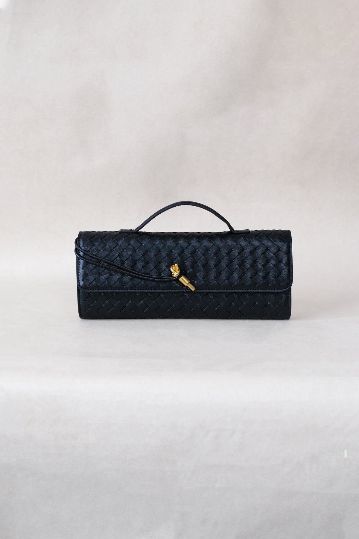 Artisan Crafted Flap Bag - Shinny Black