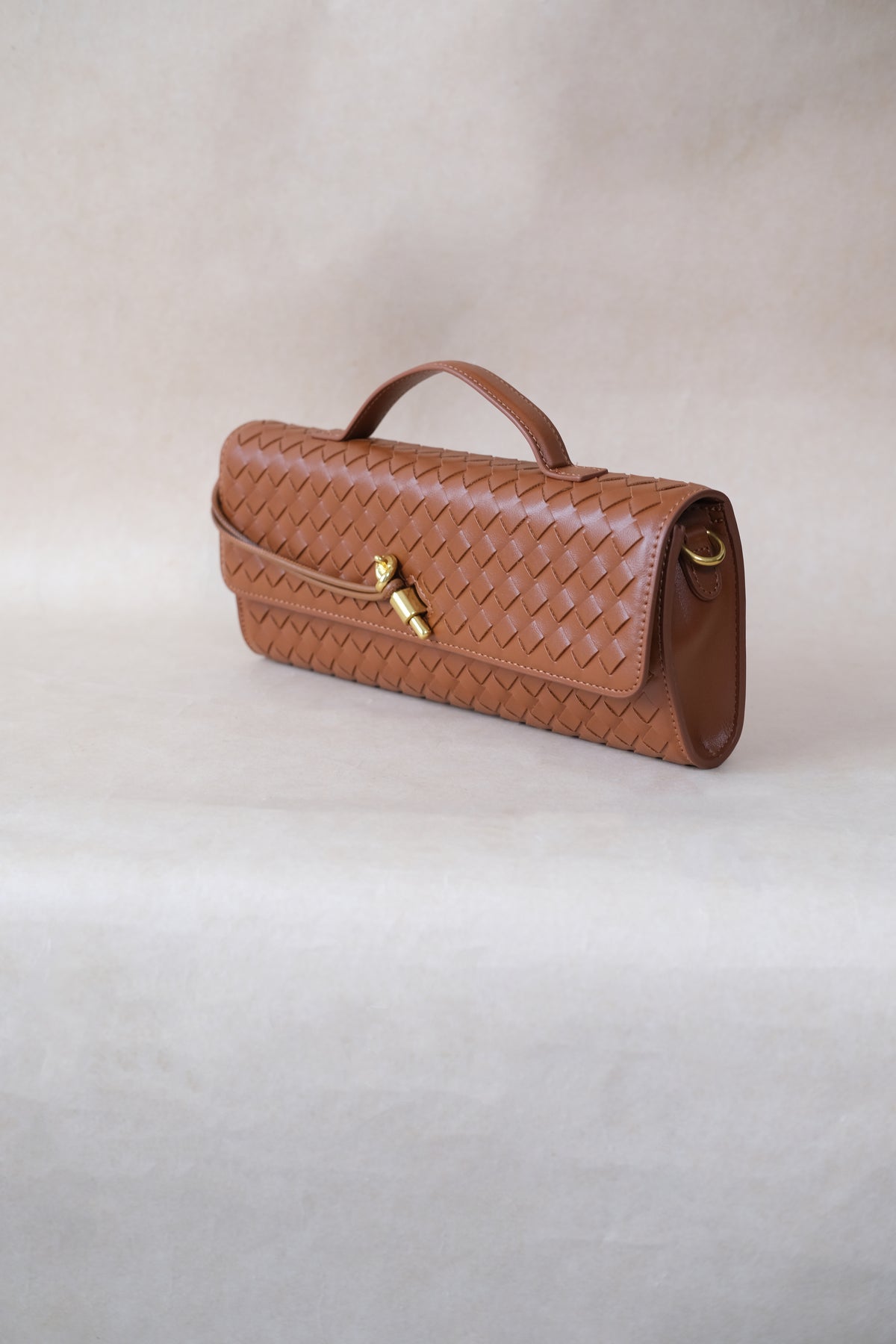 Artisan Crafted Flap Bag - Shinny Chestnut