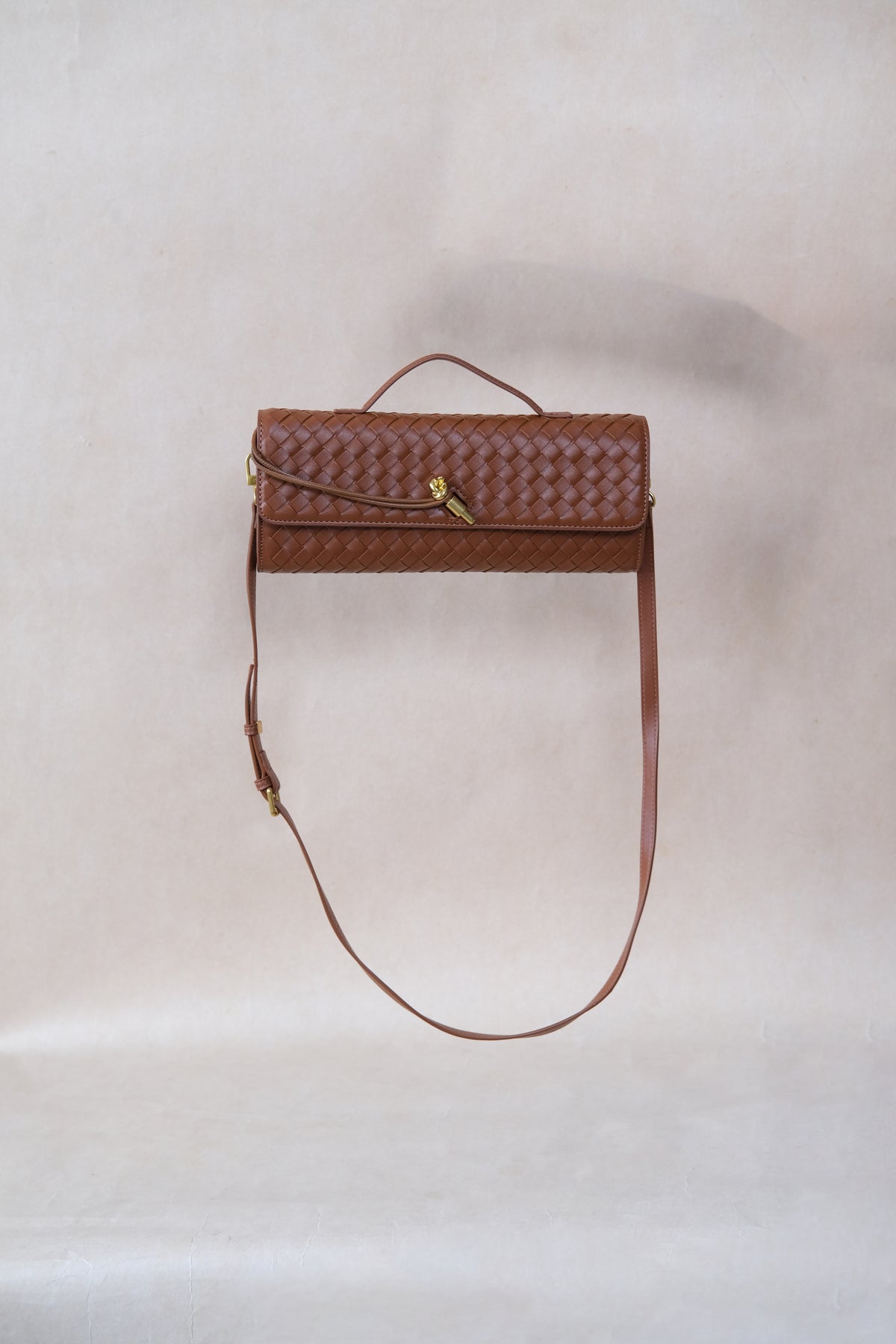 Artisan Crafted Flap Bag - Shinny Chestnut