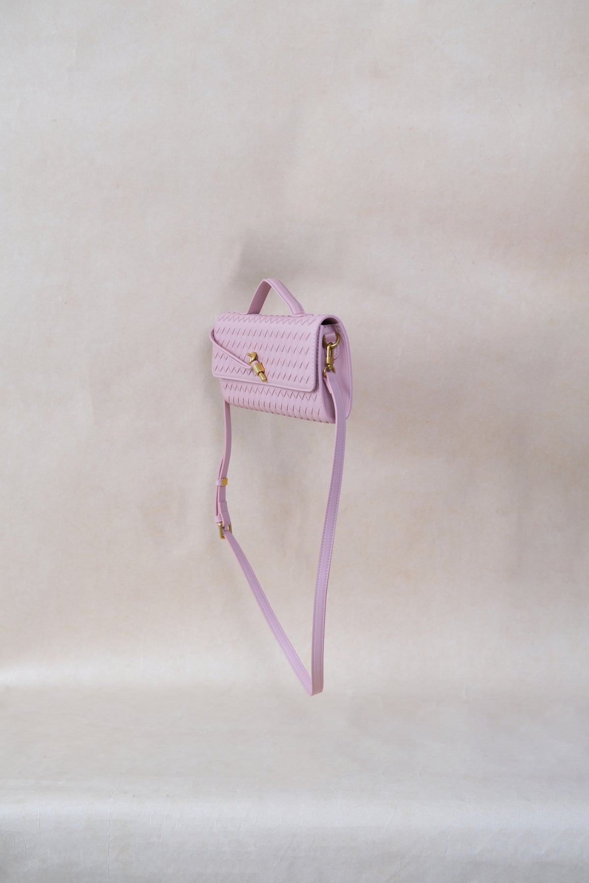 Artisan Crafted Flap Bag - Lotus Pink
