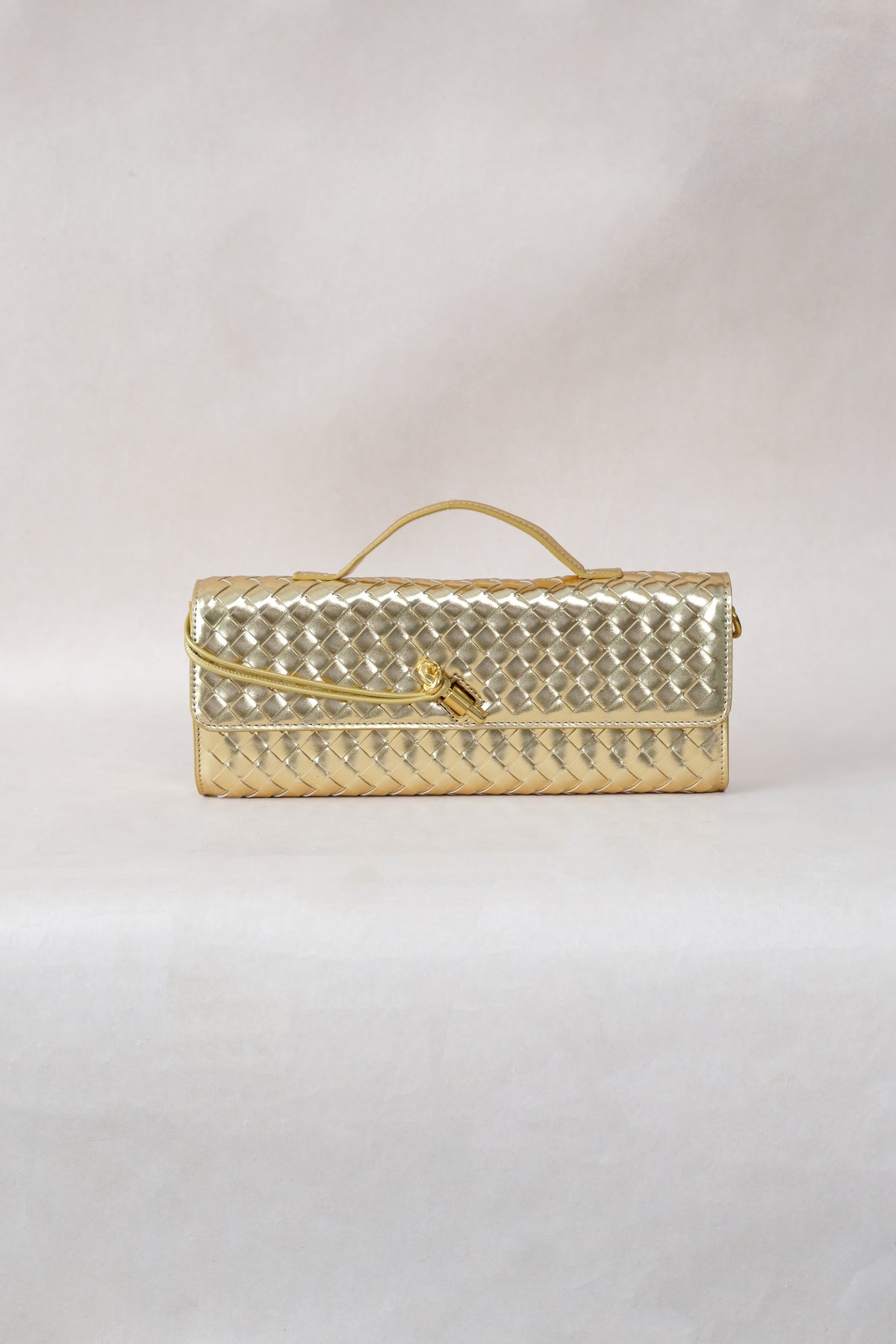 Artisan Crafted Flap Bag - Shinny gold