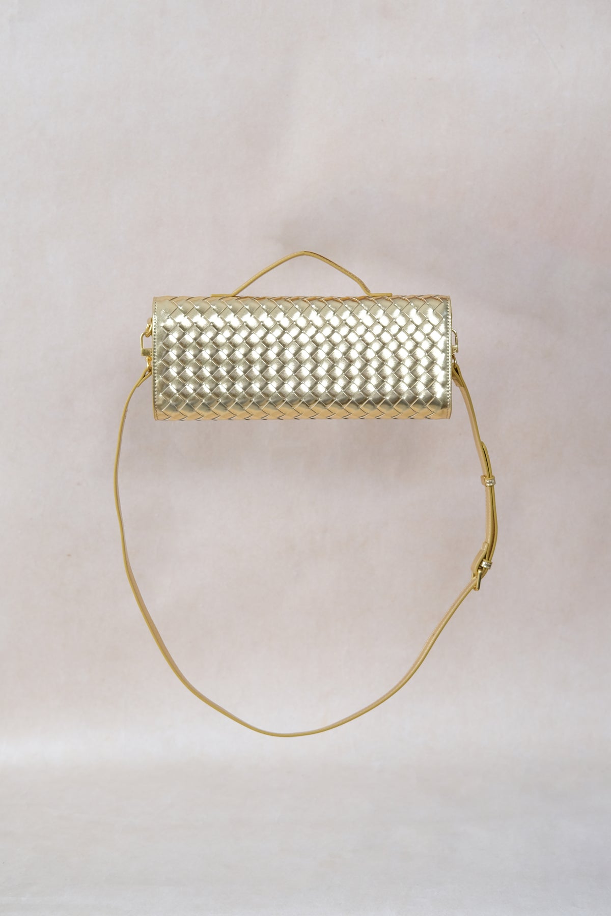 Artisan Crafted Flap Bag - Shinny gold