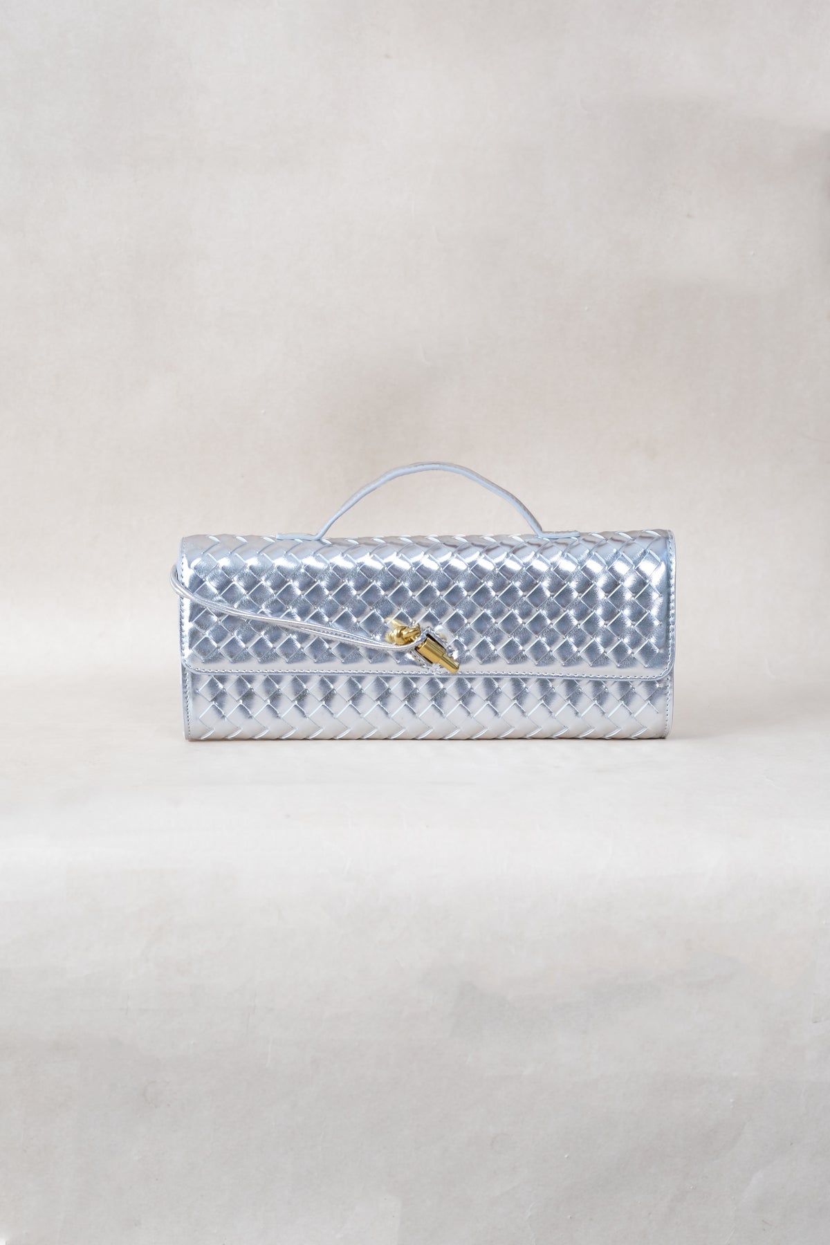 Artisan Crafted Flap Bag - Silver