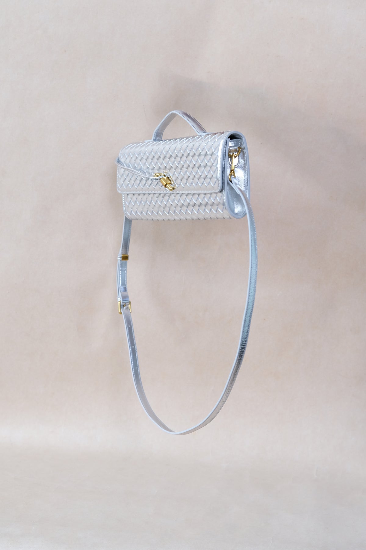 Artisan Crafted Flap Bag - Silver