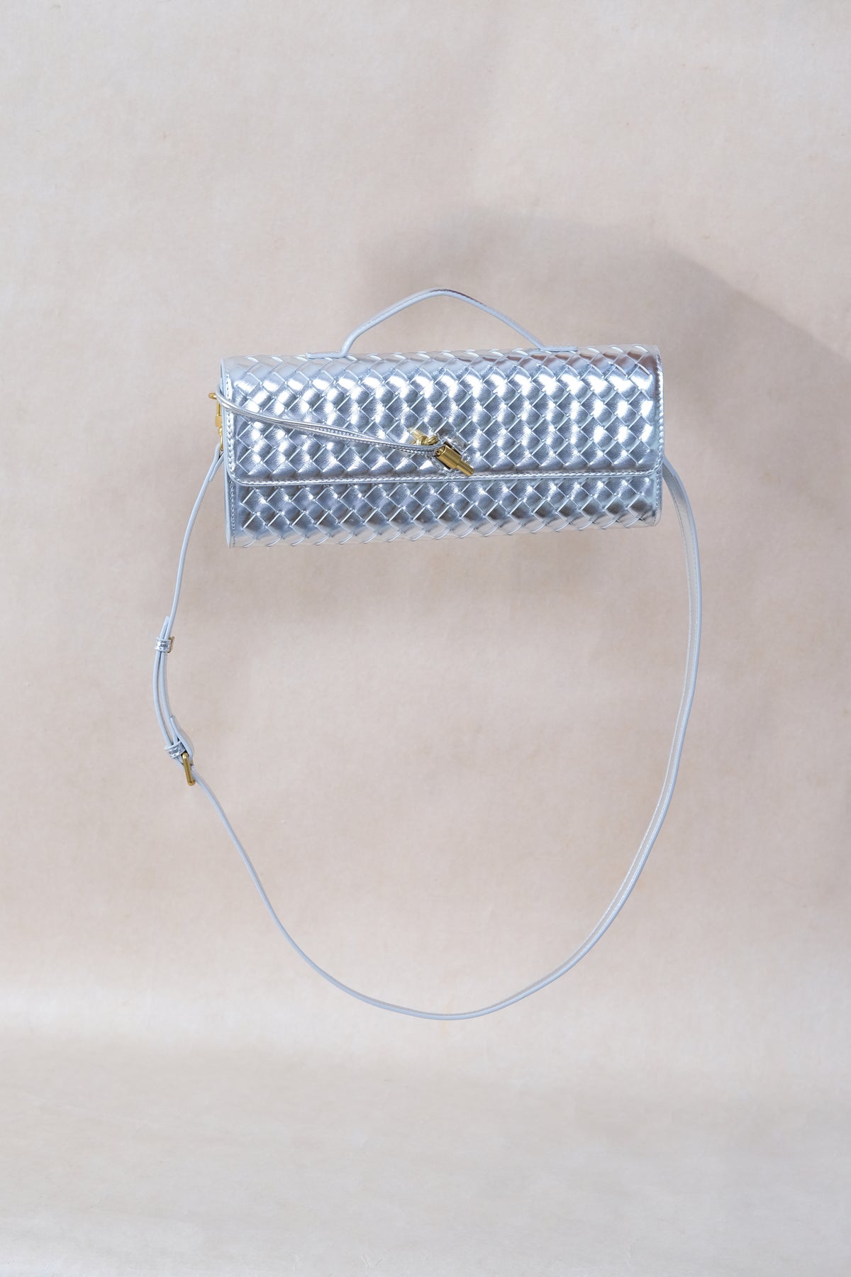 Artisan Crafted Flap Bag - Silver
