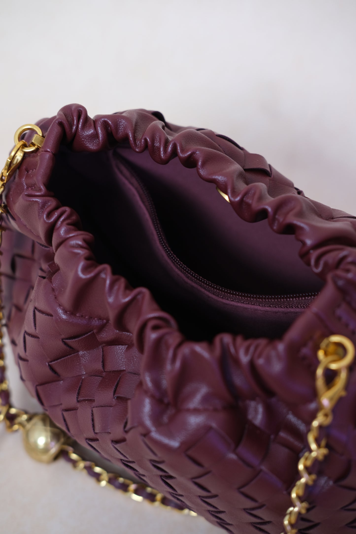 Artisan Signature Cloud Bag - Shinny Wine Red