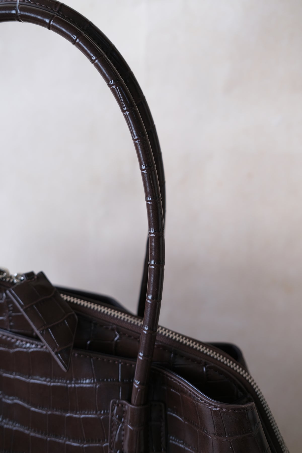 Barne Époque Tote - Coffee-colored Crocodile Pattern