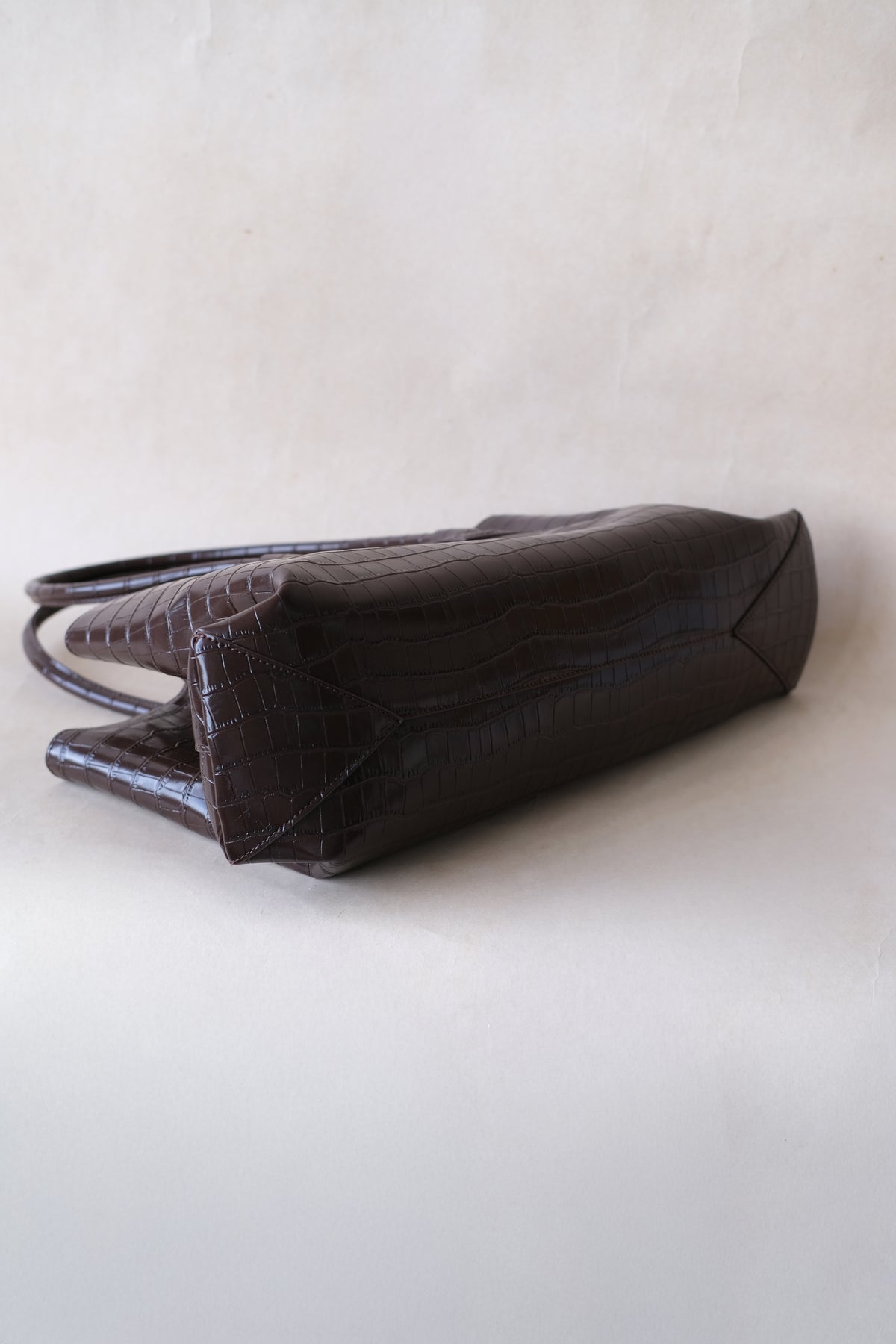 Barne Époque Tote - Coffee-colored Crocodile Pattern