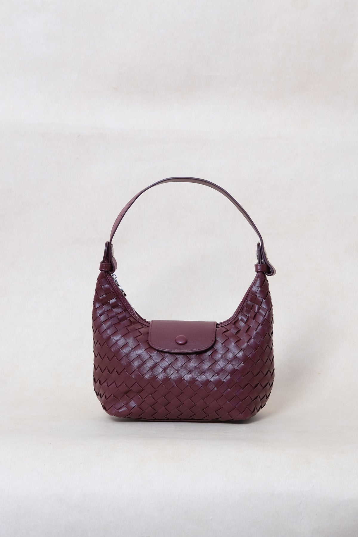 Artisan Aurelia Crescent Bag - Shinny Wine Red