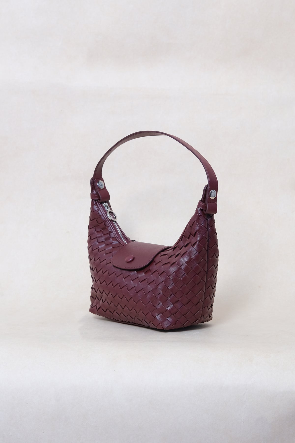 Artisan Aurelia Crescent Bag - Shinny Wine Red