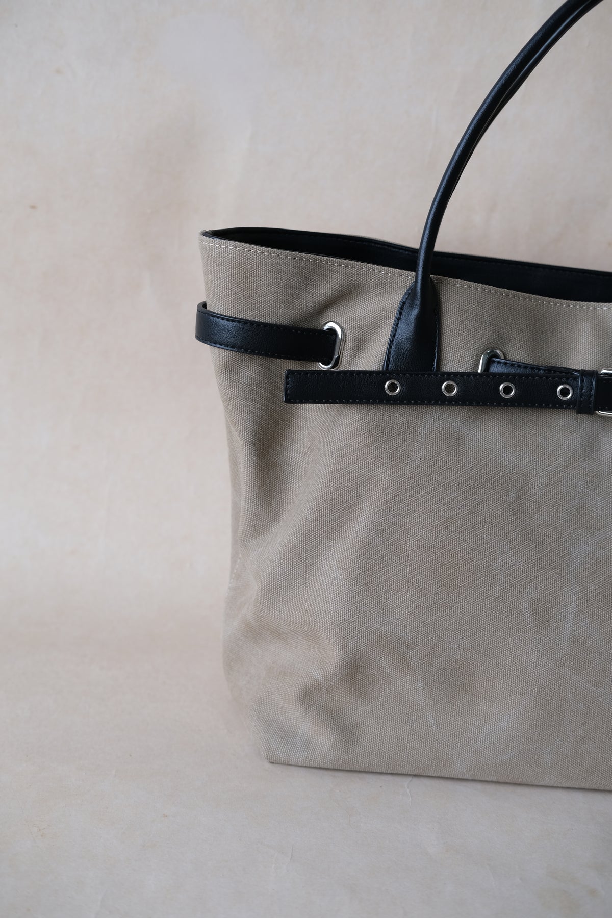 Élan Belted Canvas Tote - Khaki