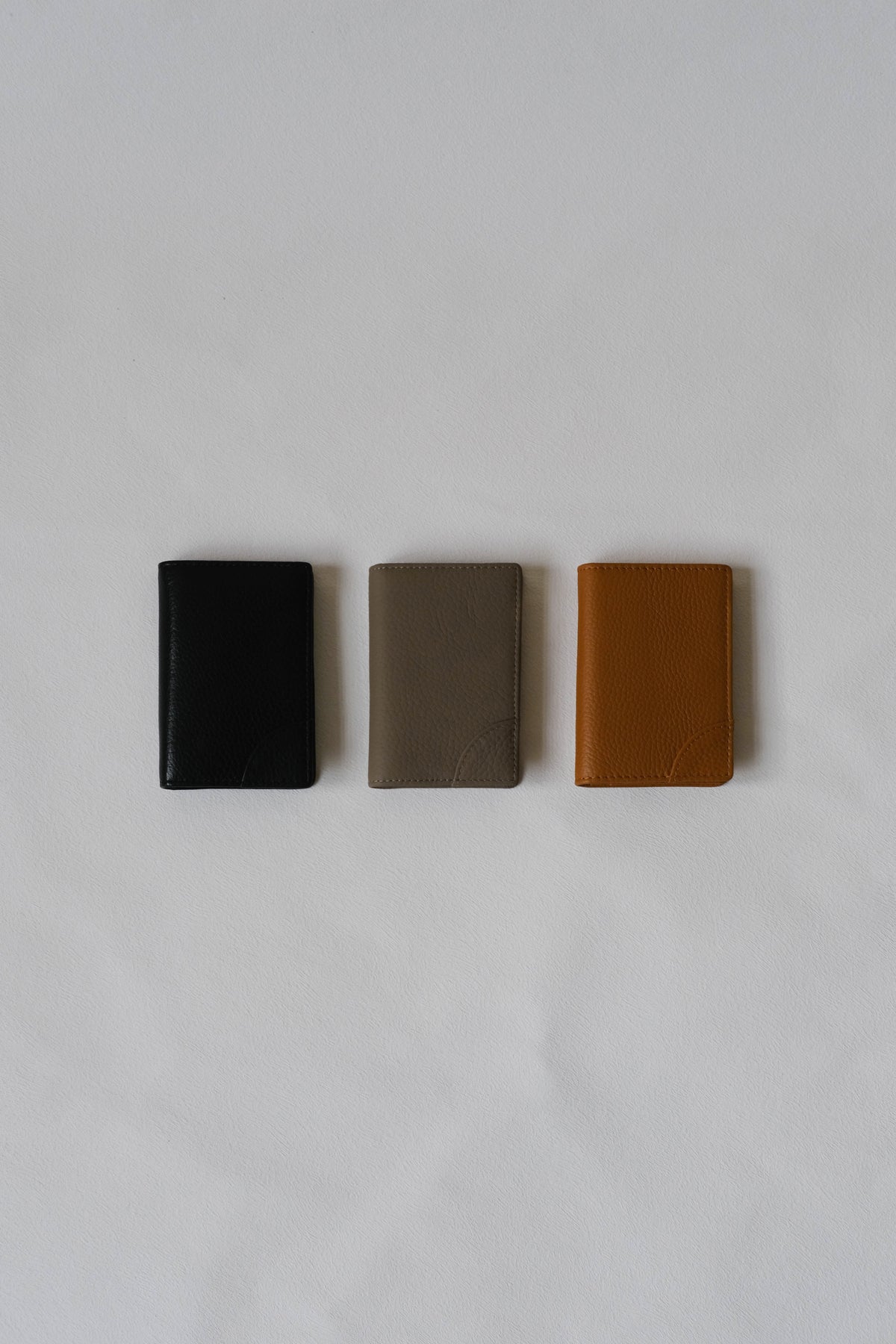 Genuine Leather Multifunctional Card Holder In Elephant Grey
