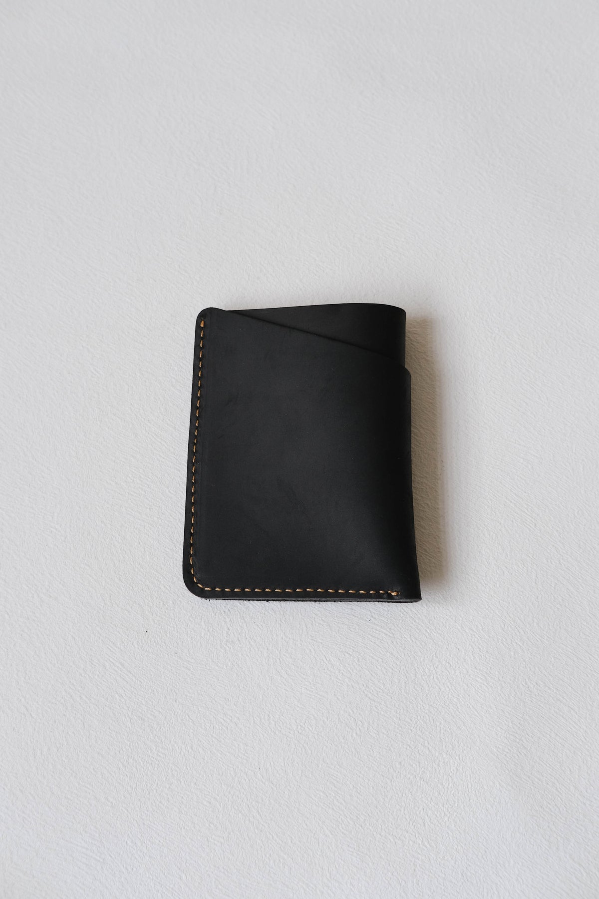 Handmade Cowhide Card Clip In Classic Black