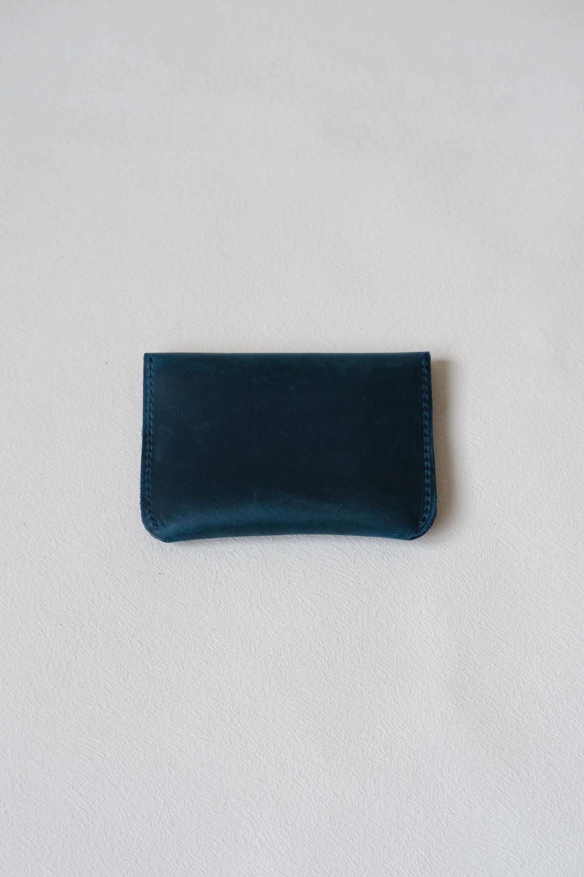 Handmade Genuine Leather Card Holder In Bluish
