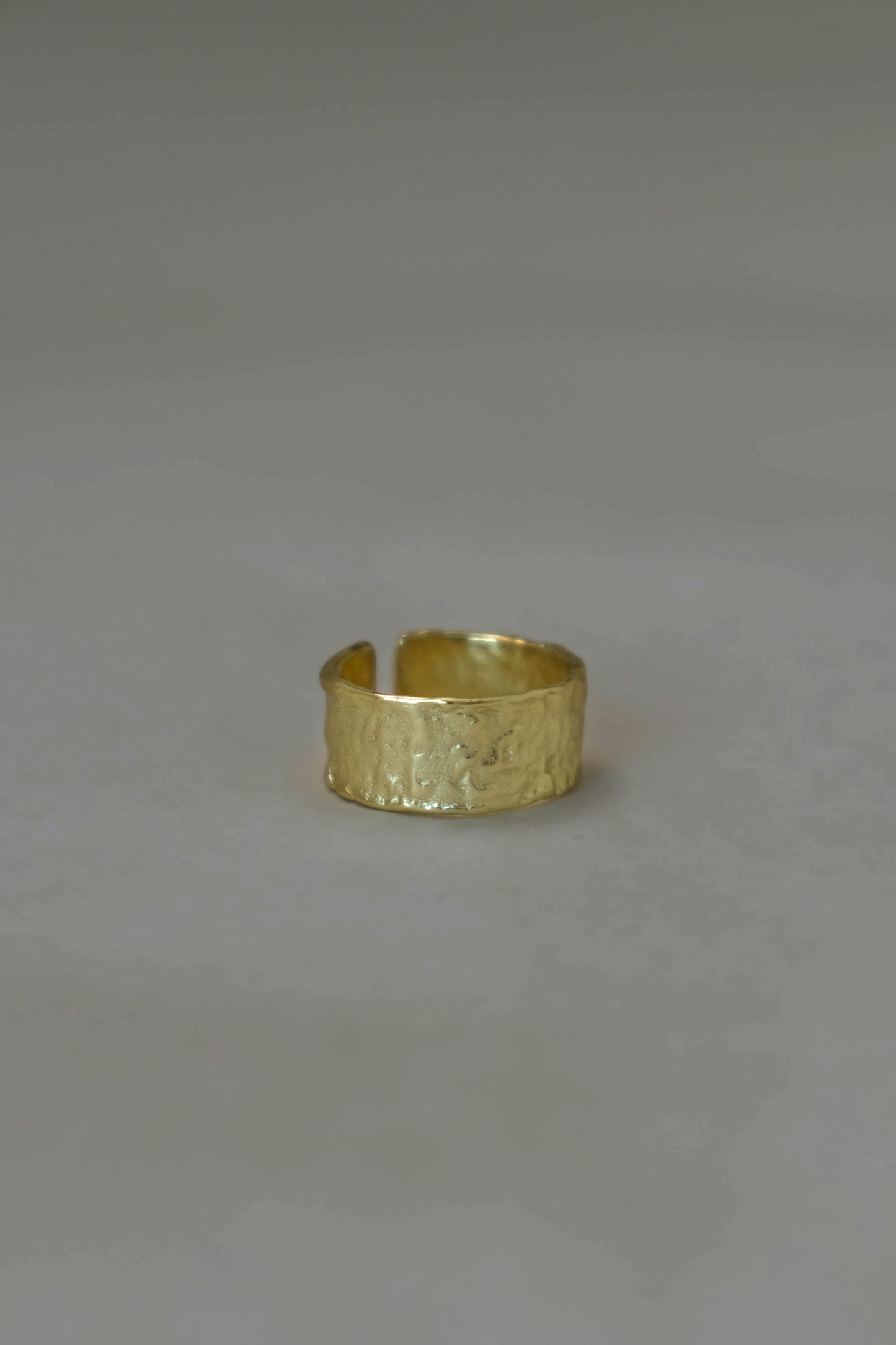 Tinfoil wrinkled metal texture ring in Gold Vermeil