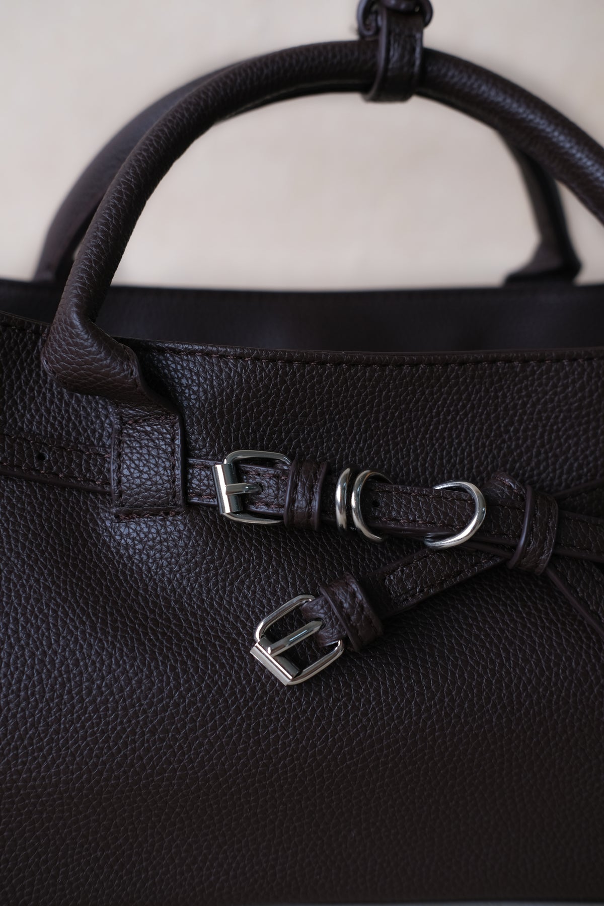 Luna Belted Baguette - Coffee