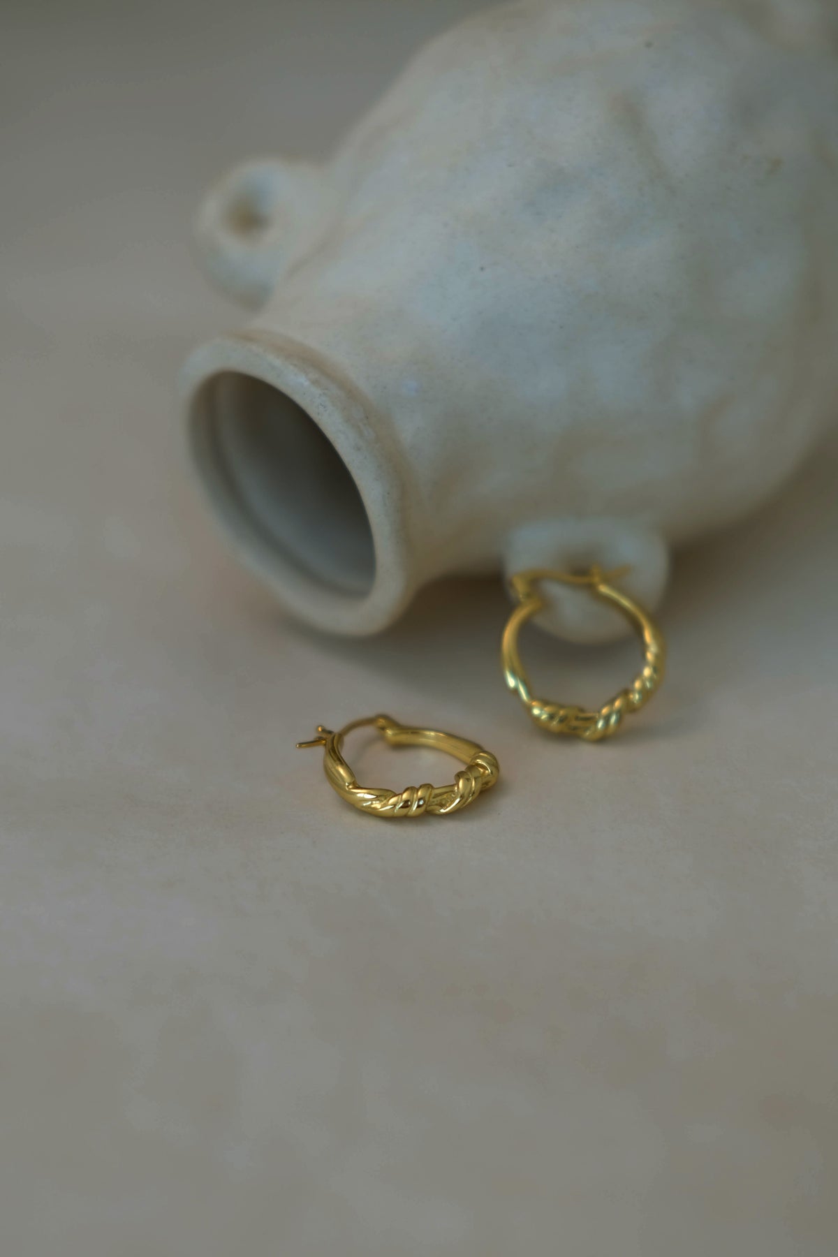 French Style Knotted Earrings in Gold Vermeil