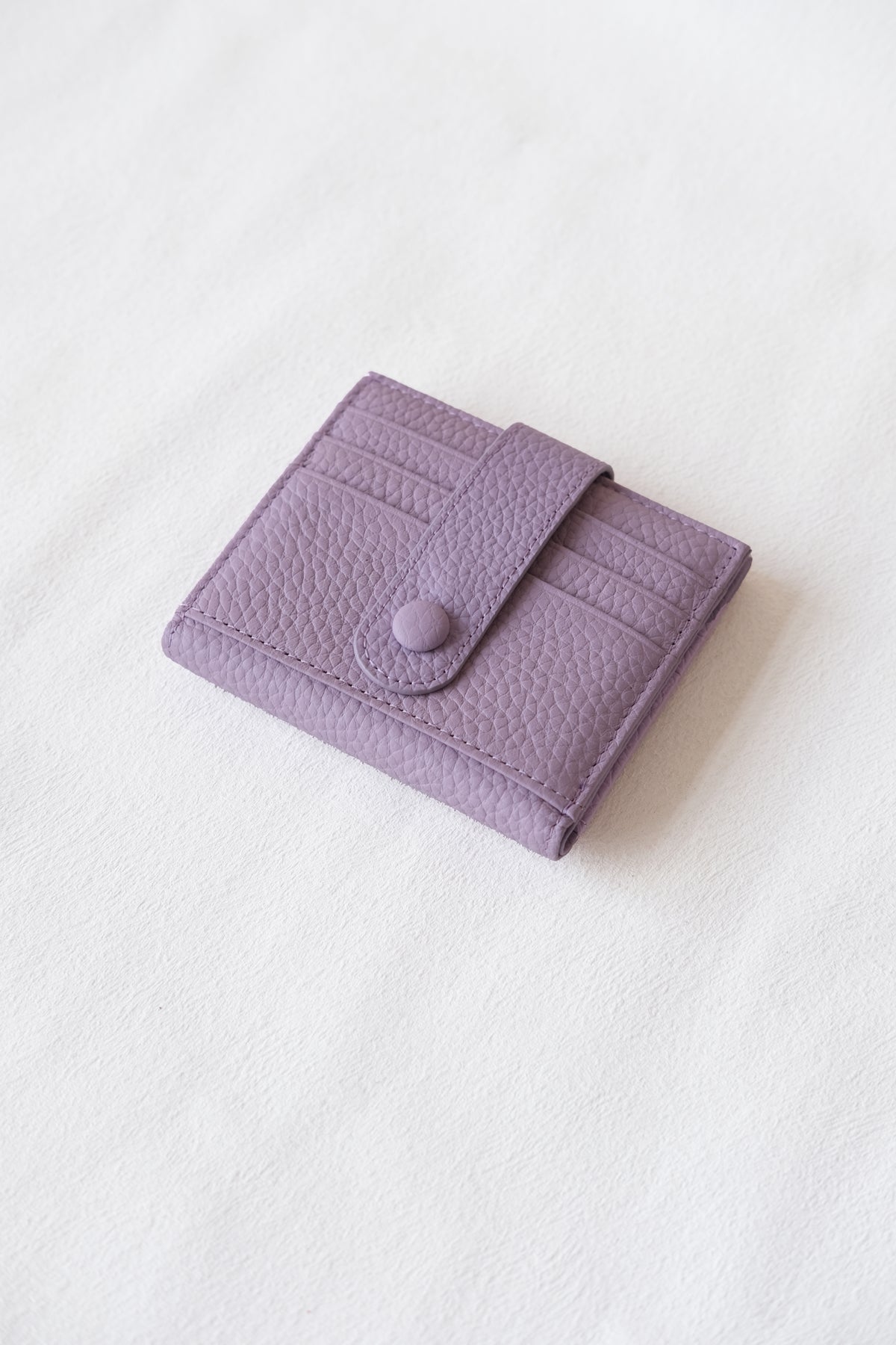 First Layer Genuine Leather Ultra-Thin Small Wallet In Purple