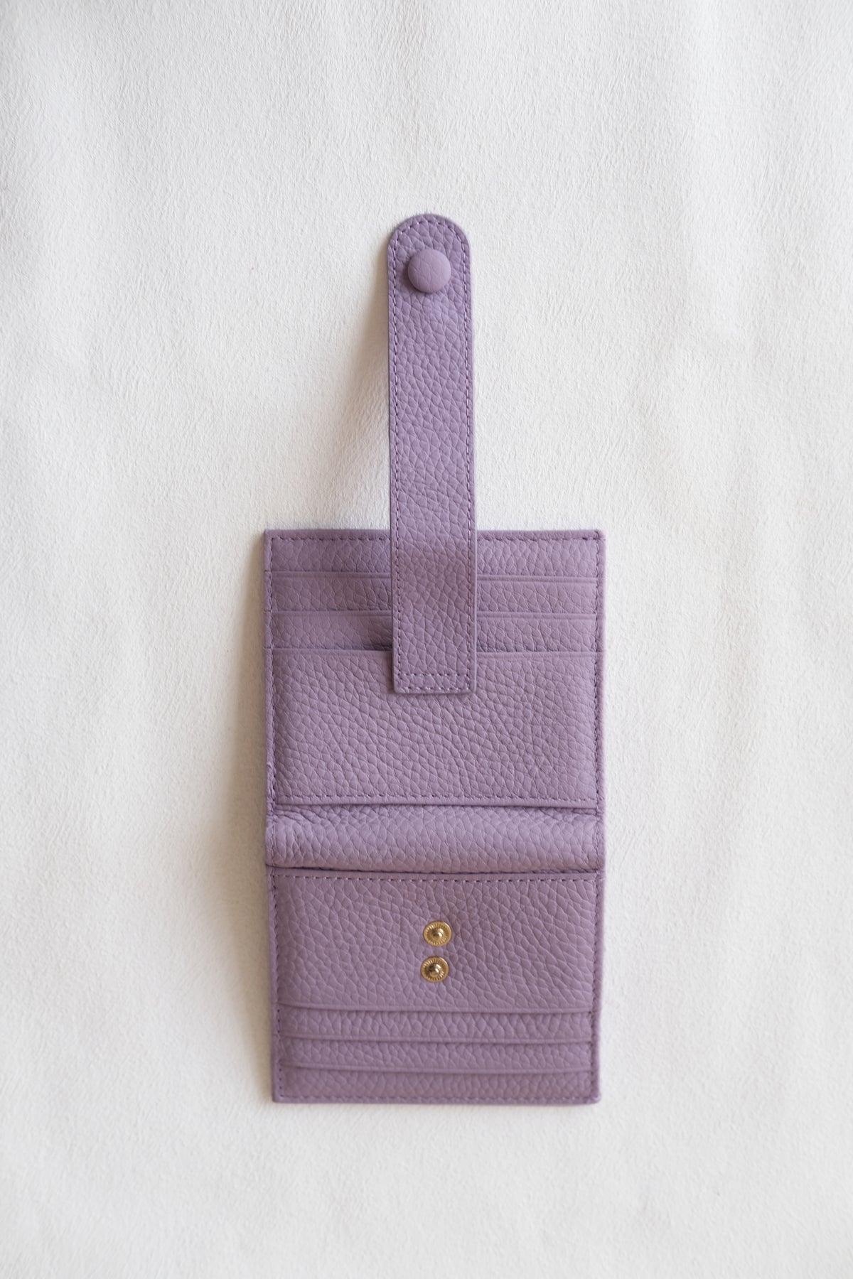 First Layer Genuine Leather Ultra-Thin Small Wallet In Purple