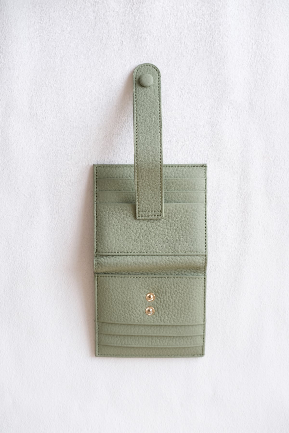 First Layer Genuine Leather Ultra-Thin Small Wallet In Green