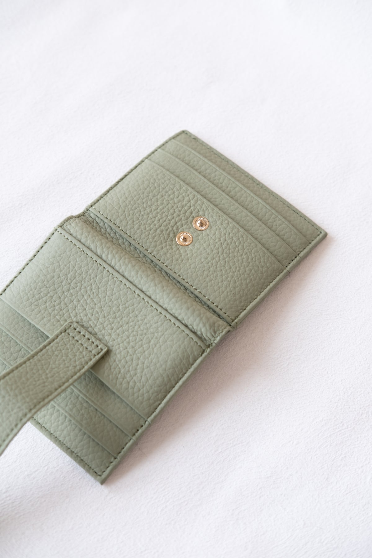 First Layer Genuine Leather Ultra-Thin Small Wallet In Green