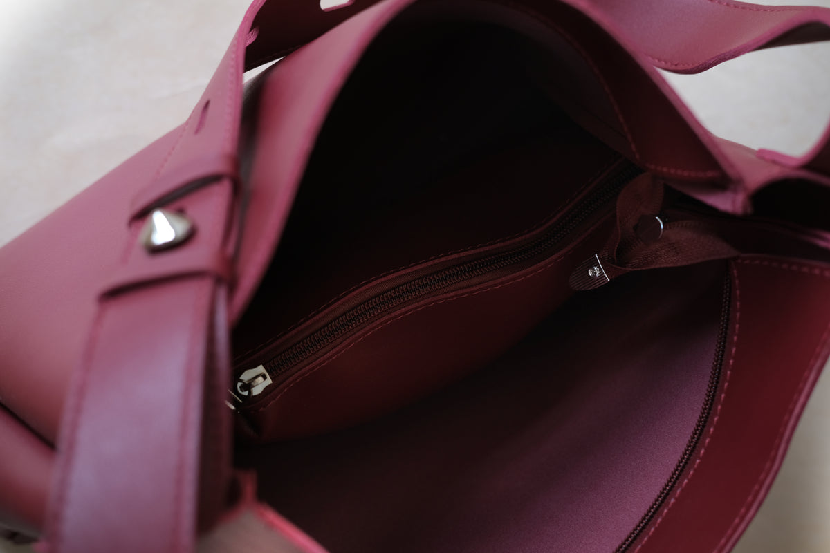 The Elara Tote - Wine Red