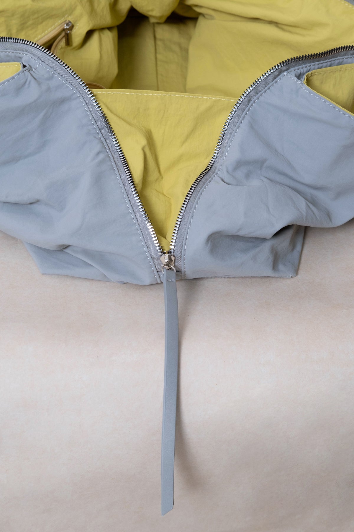 Classic Flow Vegan Leather Tote - Grey Yellow (With Charm)