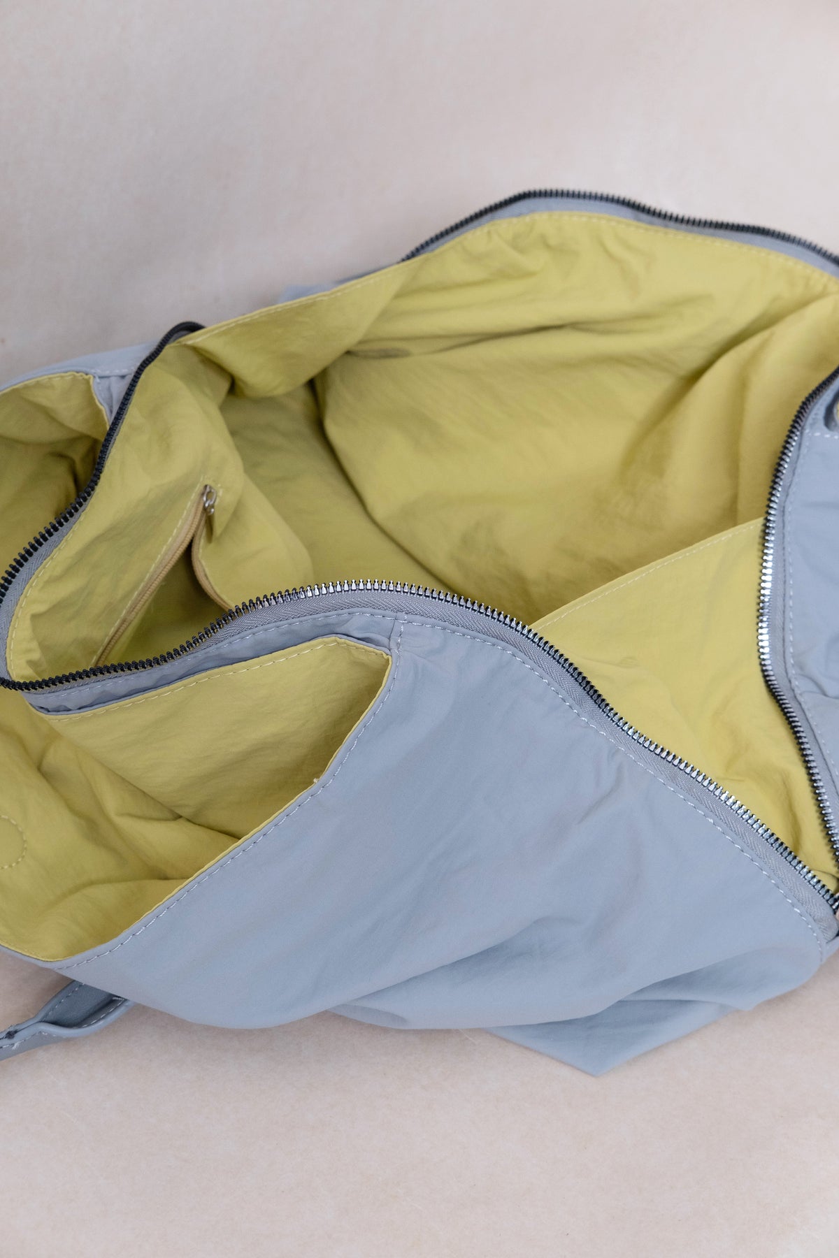 Classic Flow Vegan Leather Tote - Grey Yellow (With Charm)