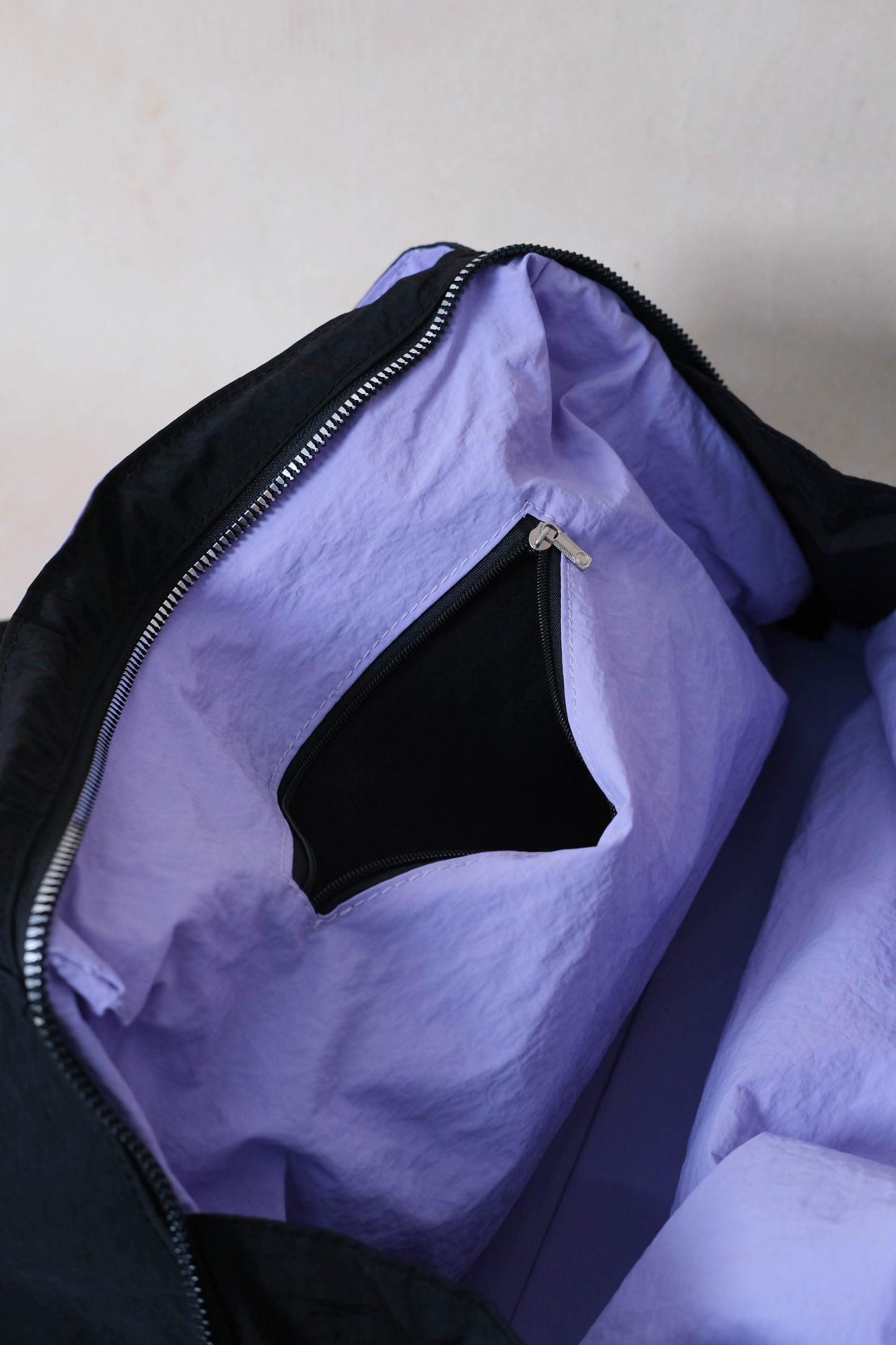 Classic Flow Nylon Tote - Black Purple