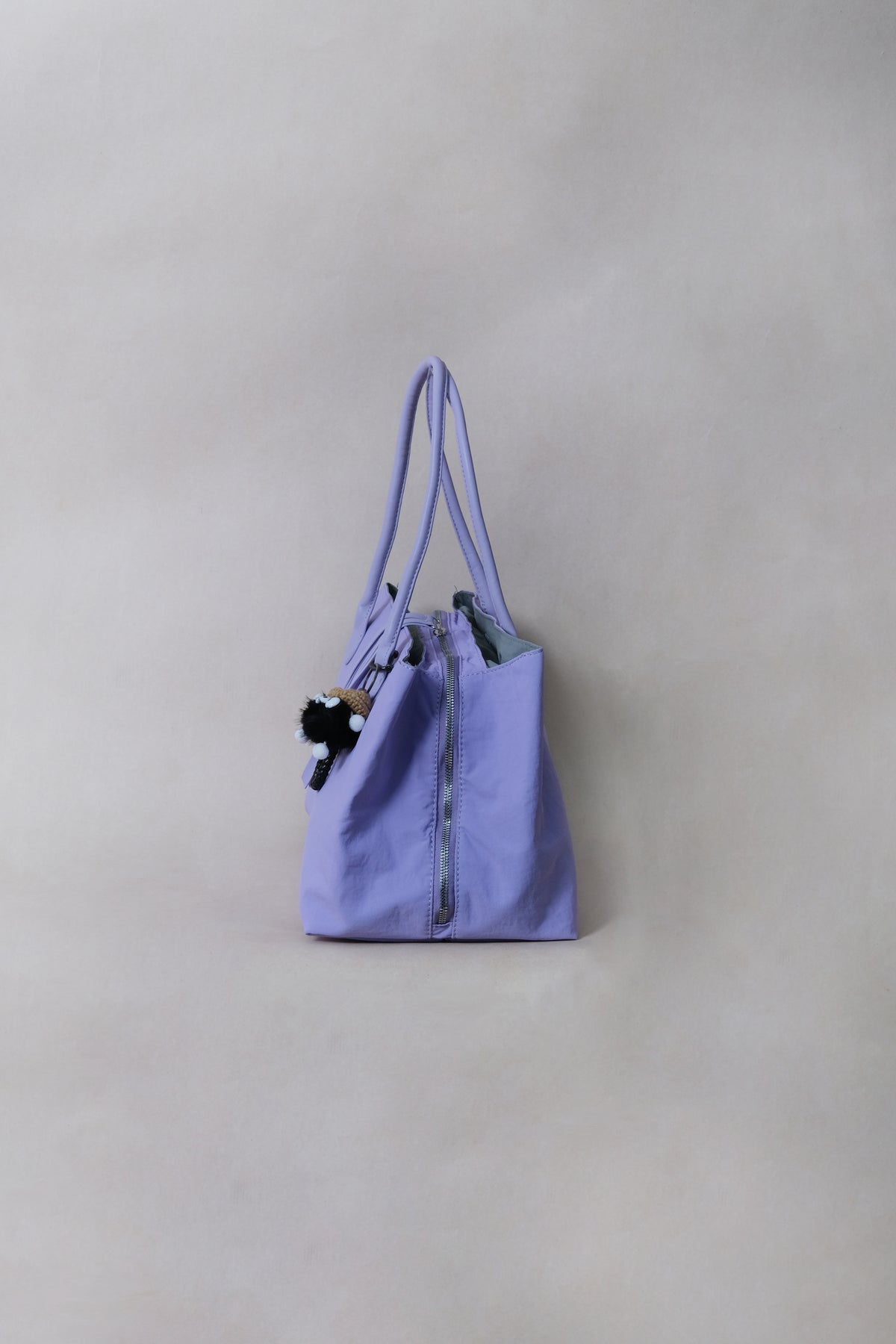 Classic Flow Vegan Leather Tote - Purple Grey (With Charm)