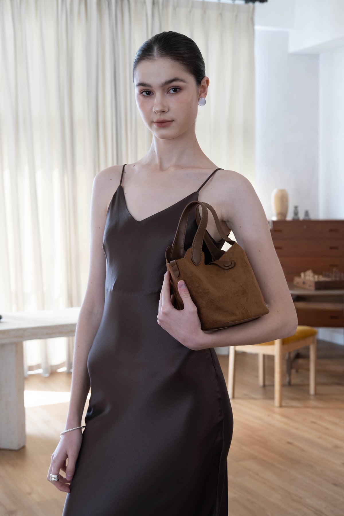 Elegance Long Dress - Coffee
