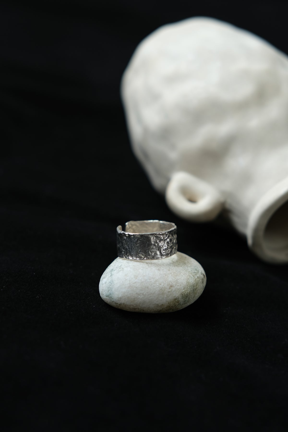 Tinfoil Wrinkled Metal Texture Ring in Sterling Silver