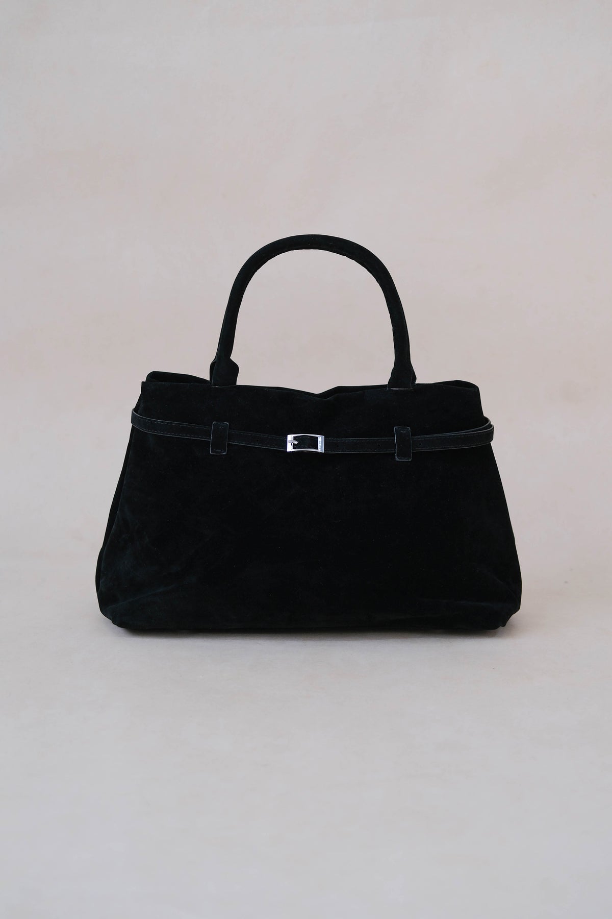 The Elegant Suede Bag In Classic Black