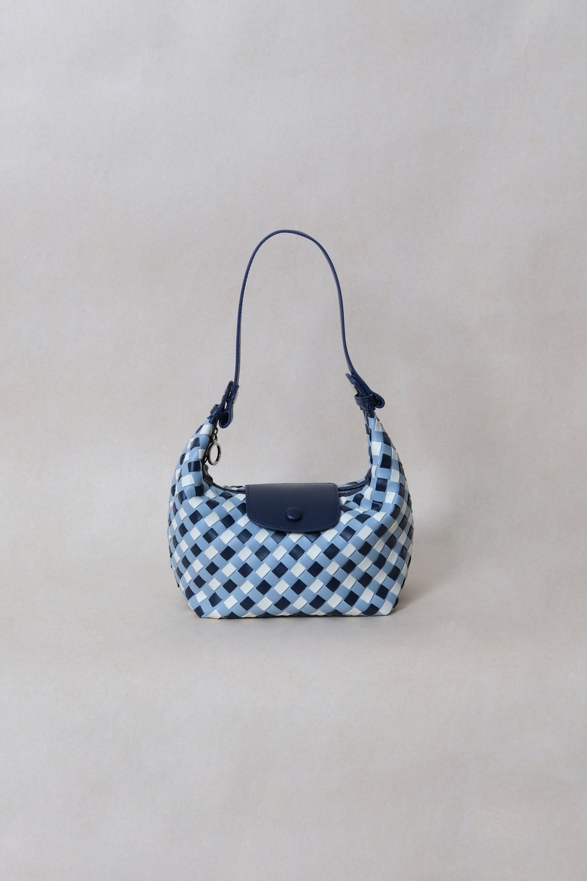 Artisan Aurelia Crescent Bag - Blue & White Gingham