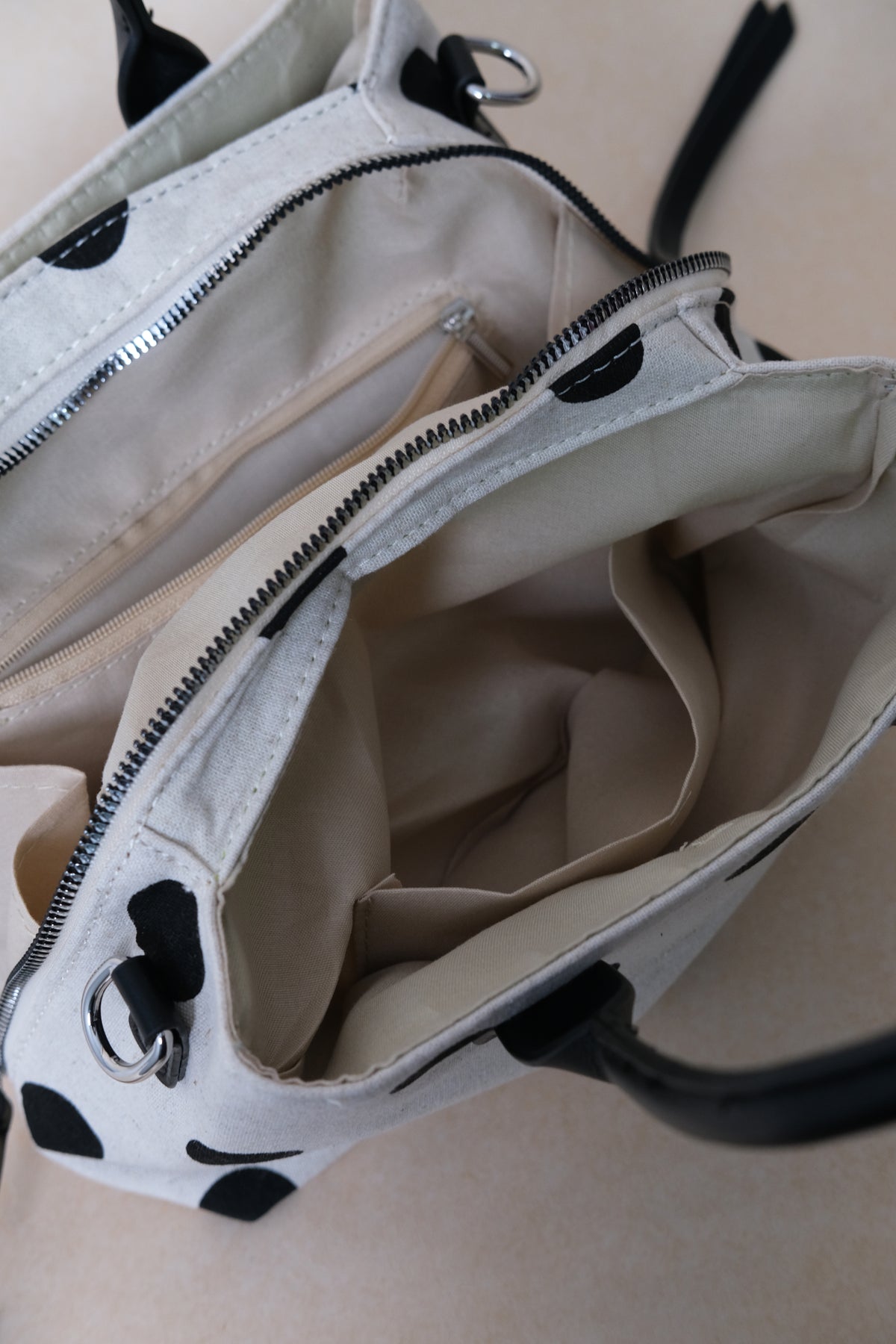 Mini Classic Flow Canvas Tote - Polkadots
