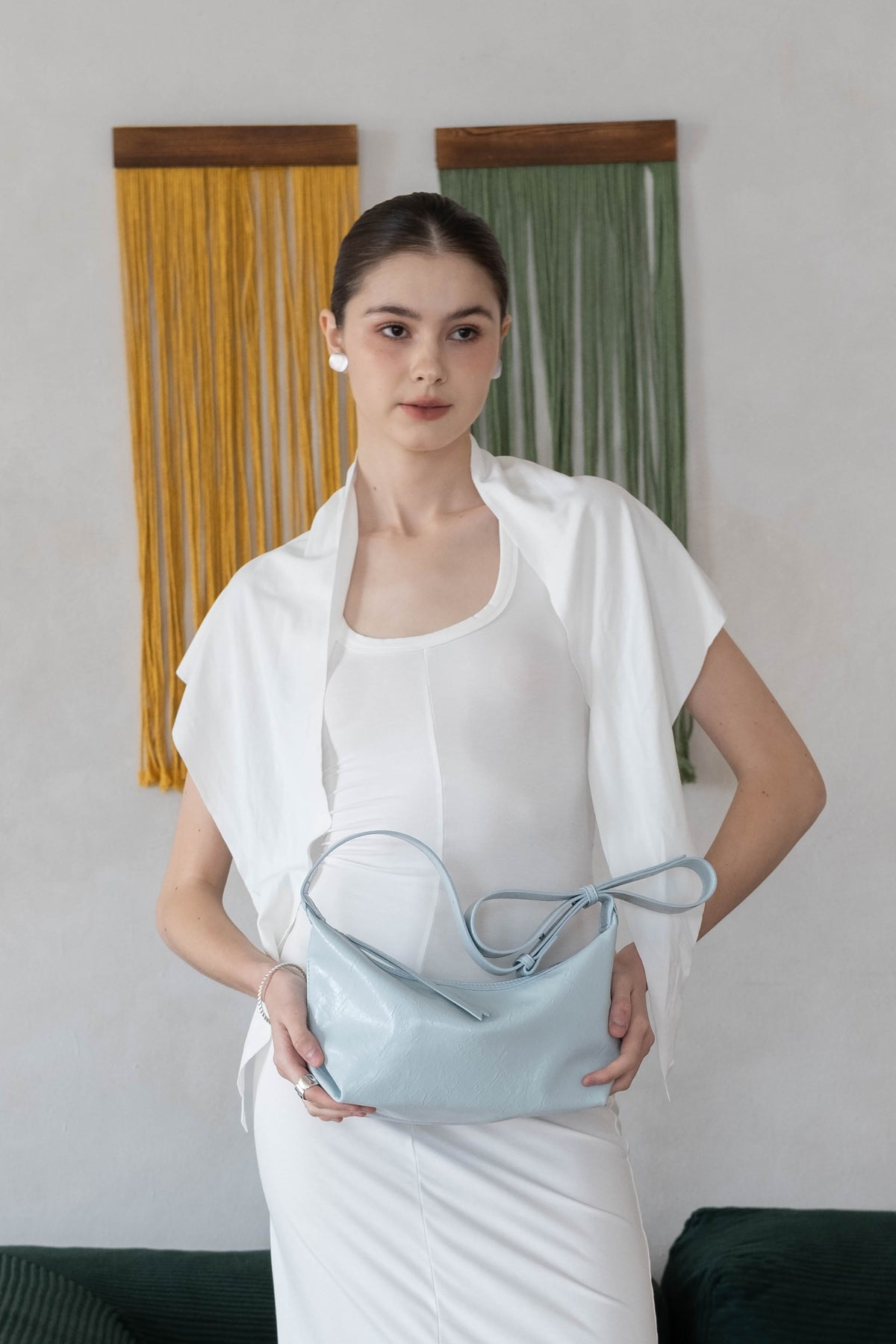 French Retro Lunch Box Bag In Baby Blue