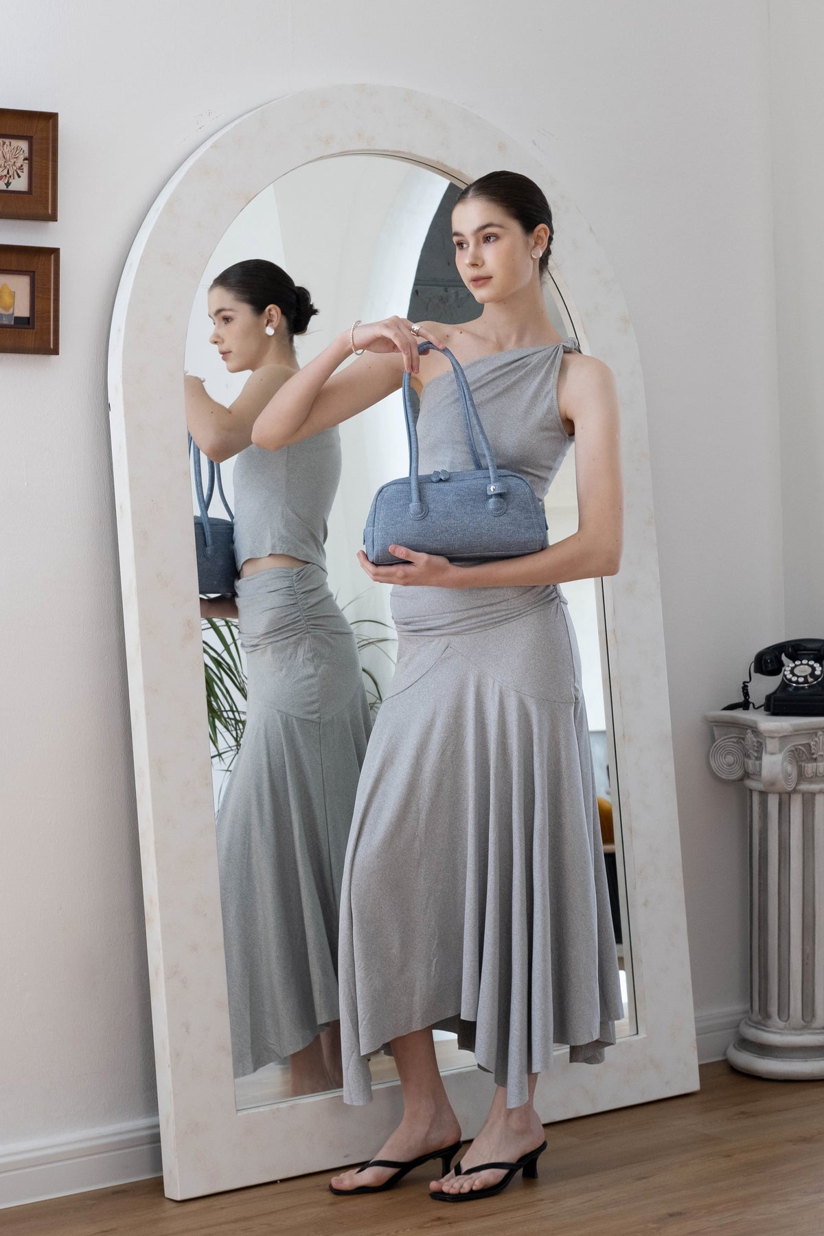 The Élan Denim Tote - Light Blue