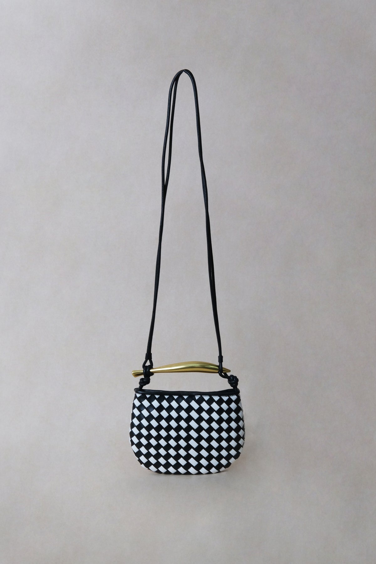 Mini Artisan Classic Dumpling Bag - Black And White