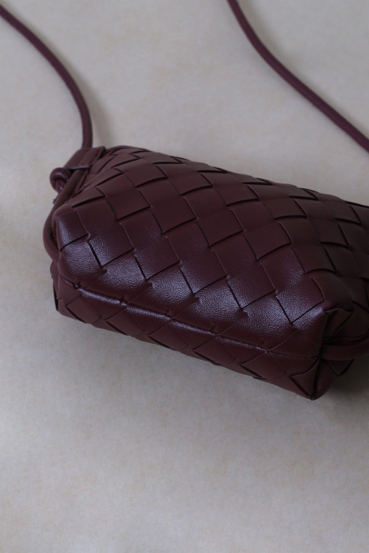 Mini Artisan Satchel - Shinny Wine Red