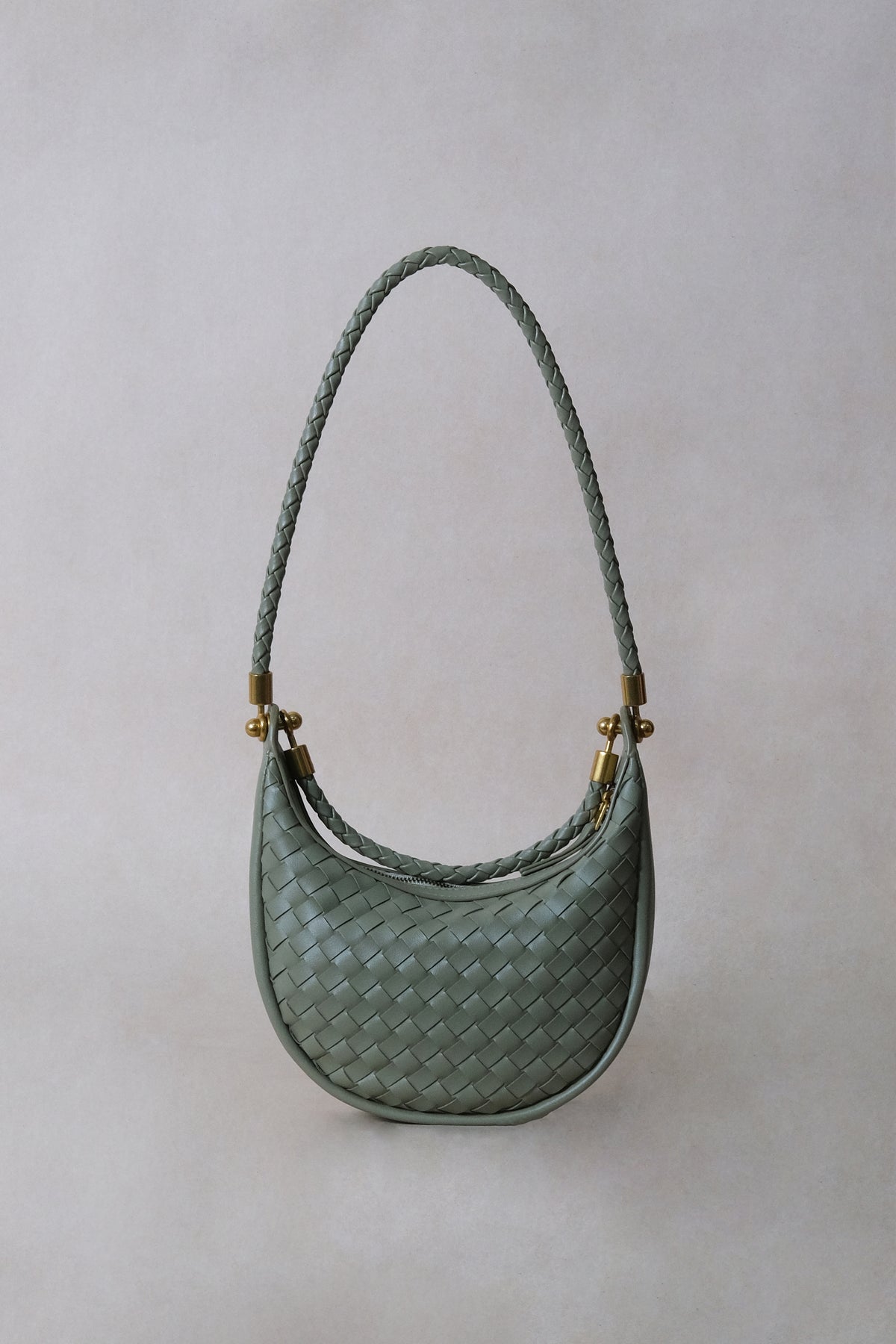 Artisan Elegance Crescent Bag - Mineral Green