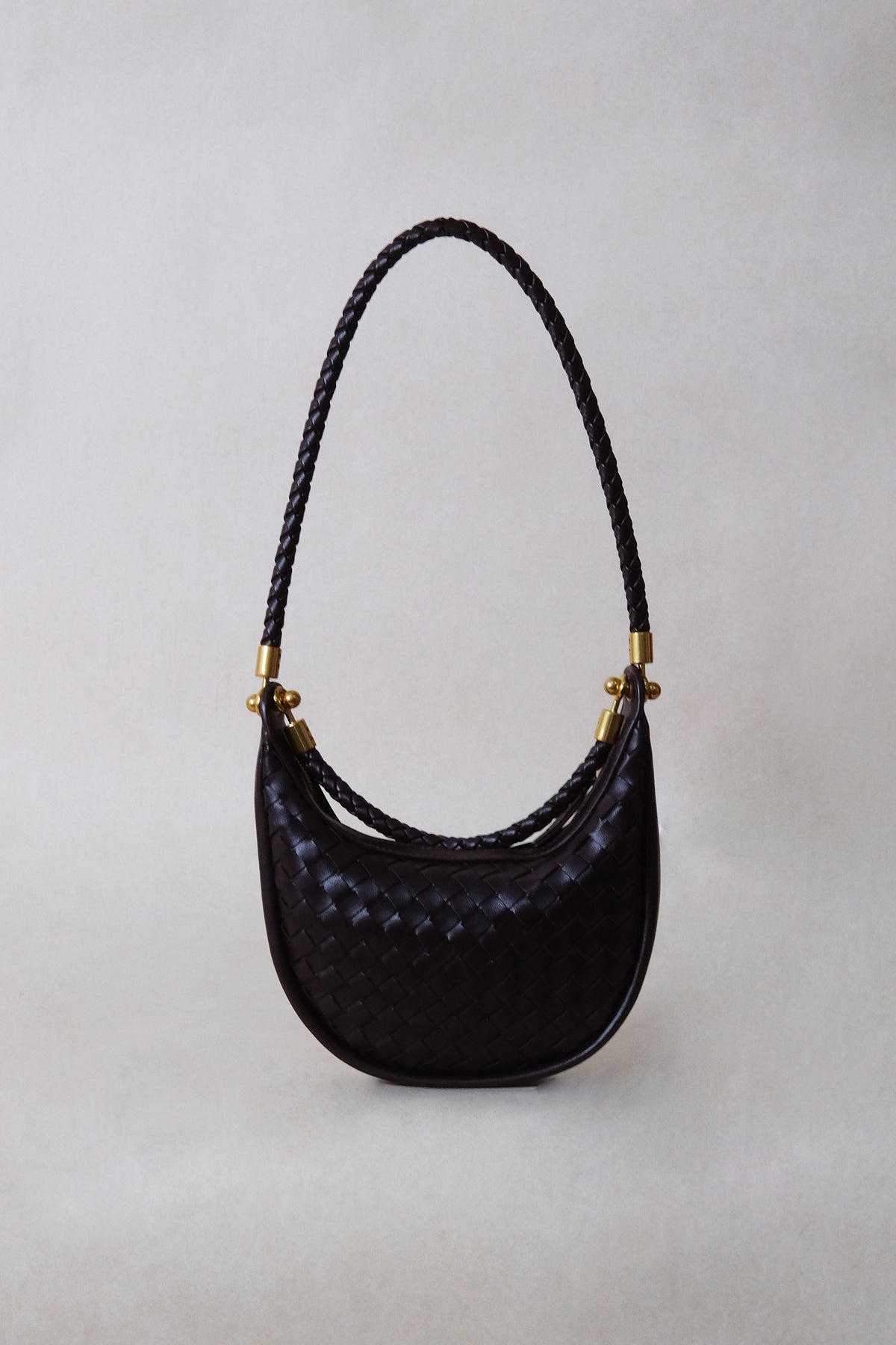 Artisan Elegance Crescent Bag - Black Currant