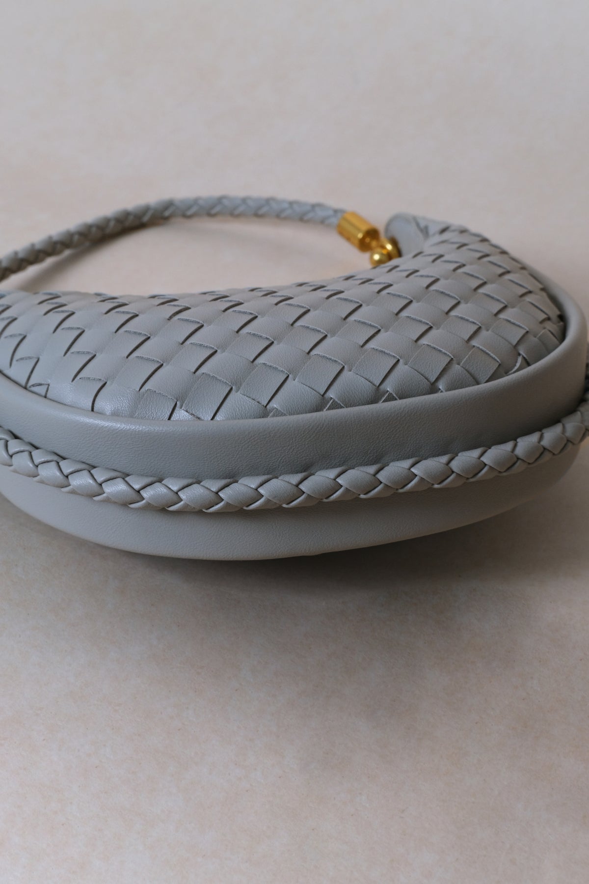 Artisan Elegance Crescent Bag - Agate Grey
