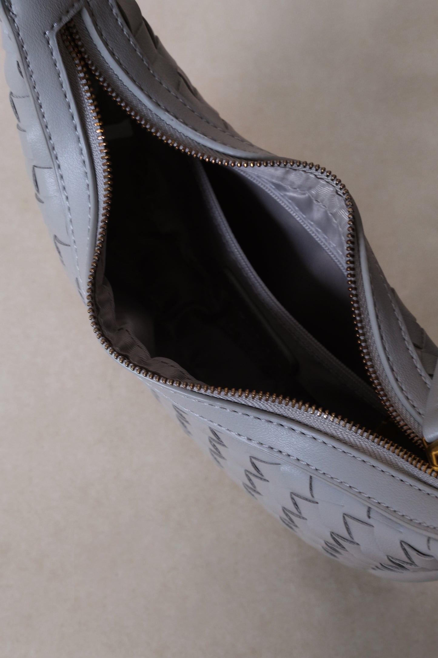 Artisan Elegance Crescent Bag - Agate Grey